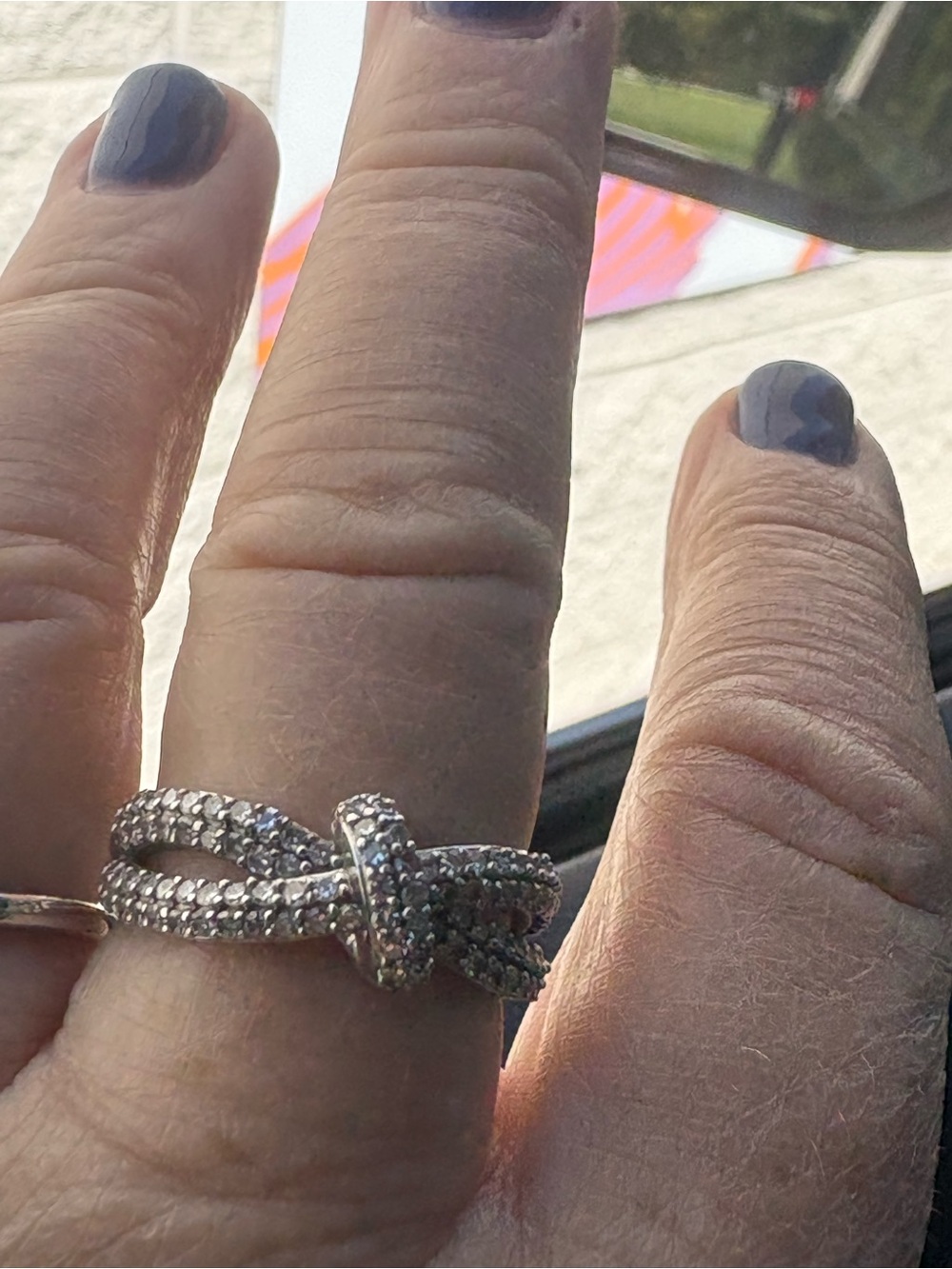 14kt gold plated silver bow tie carat ring